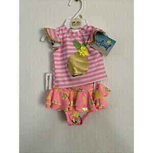 NWT 3m BABY STARTERS Wetsuit Club infant girls swim suit Lemon NEW rashguard